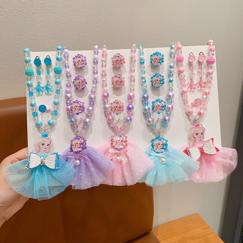 Ručni izrađeni ogrlica s motivom snježinke-mašna, od plastike/smole, kuglični lanac, za uzrast 3–6, 6–10 ili iznad 10 godina