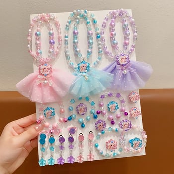 Ručni izrađeni ogrlica s motivom snježinke-mašna, od plastike/smole, kuglični lanac, za uzrast 3–6, 6–10 ili iznad 10 godina