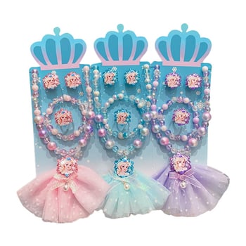 Ručni izrađeni ogrlica s motivom snježinke-mašna, od plastike/smole, kuglični lanac, za uzrast 3–6, 6–10 ili iznad 10 godina