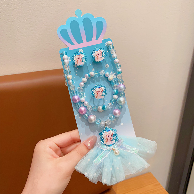 Ručni izrađeni ogrlica s motivom snježinke-mašna, od plastike/smole, kuglični lanac, za uzrast 3–6, 6–10 ili iznad 10 godina