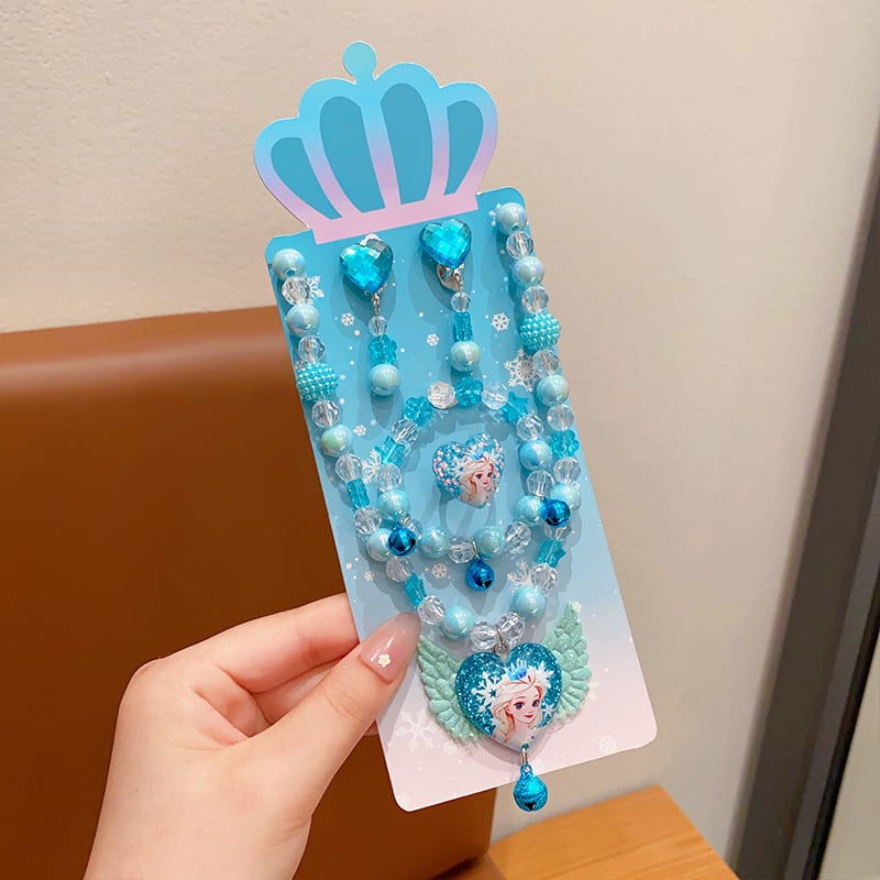 Ručni izrađeni ogrlica s motivom snježinke-mašna, od plastike/smole, kuglični lanac, za uzrast 3–6, 6–10 ili iznad 10 godina