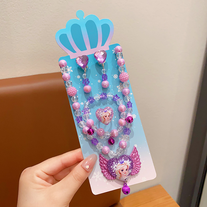 Ručni izrađeni ogrlica s motivom snježinke-mašna, od plastike/smole, kuglični lanac, za uzrast 3–6, 6–10 ili iznad 10 godina