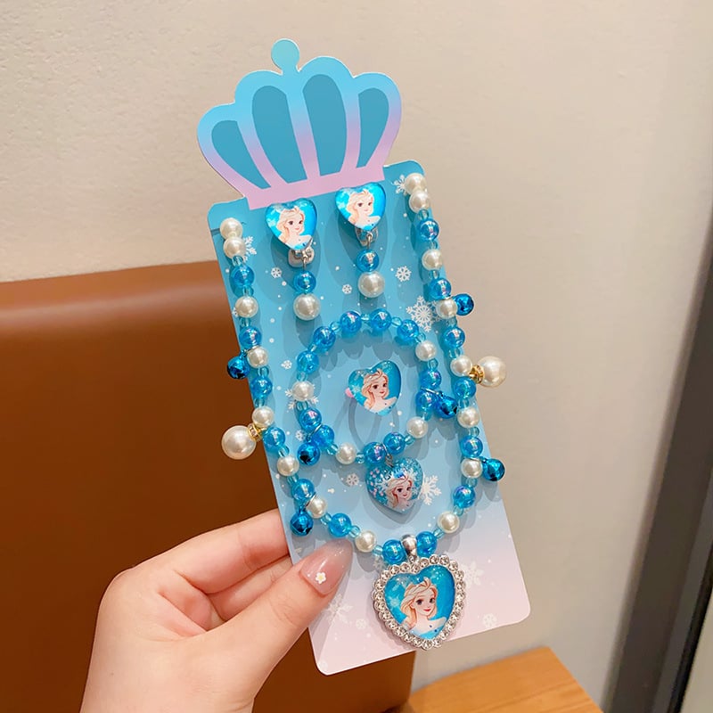 Ručni izrađeni ogrlica s motivom snježinke-mašna, od plastike/smole, kuglični lanac, za uzrast 3–6, 6–10 ili iznad 10 godina