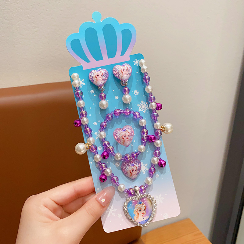 Ručni izrađeni ogrlica s motivom snježinke-mašna, od plastike/smole, kuglični lanac, za uzrast 3–6, 6–10 ili iznad 10 godina