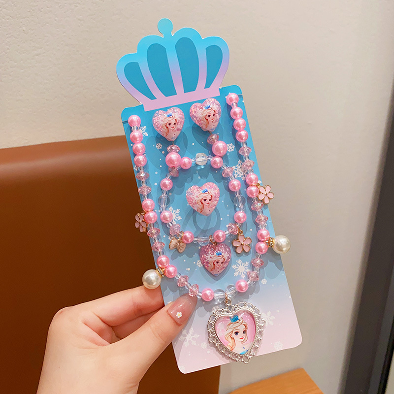 Ručni izrađeni ogrlica s motivom snježinke-mašna, od plastike/smole, kuglični lanac, za uzrast 3–6, 6–10 ili iznad 10 godina