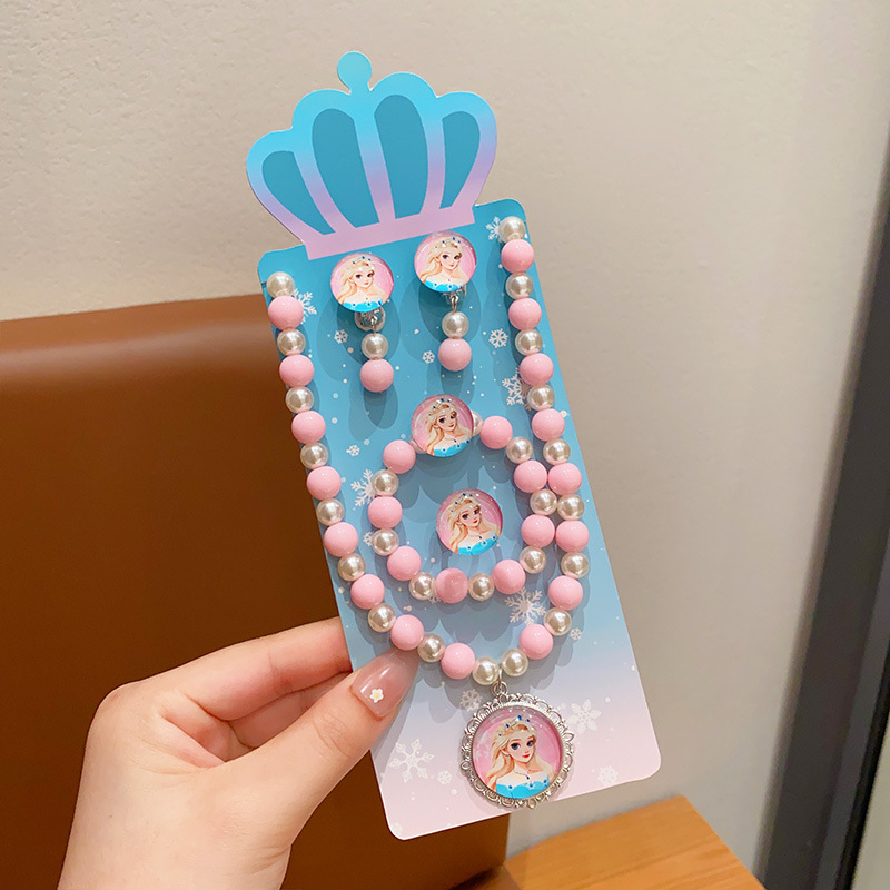 Ručni izrađeni ogrlica s motivom snježinke-mašna, od plastike/smole, kuglični lanac, za uzrast 3–6, 6–10 ili iznad 10 godina