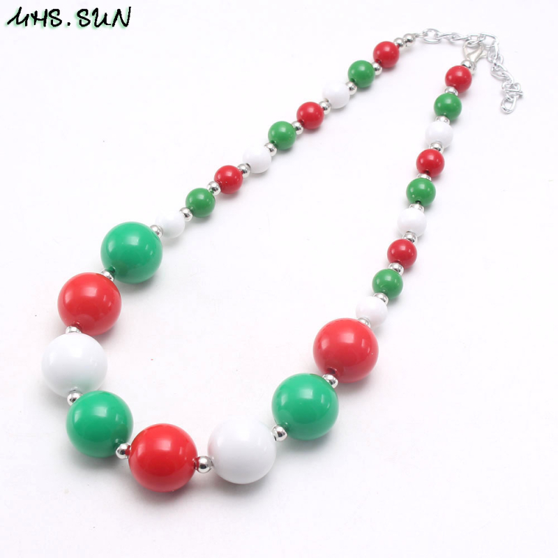 Gyerekeknek készült műanyag golyóláncú nyaklánc, egyrétegű, testreszabható