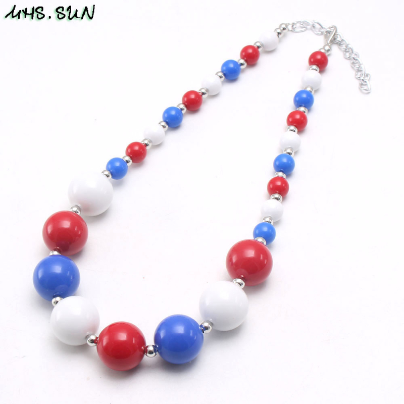 Gyerekeknek készült műanyag golyóláncú nyaklánc, egyrétegű, testreszabható