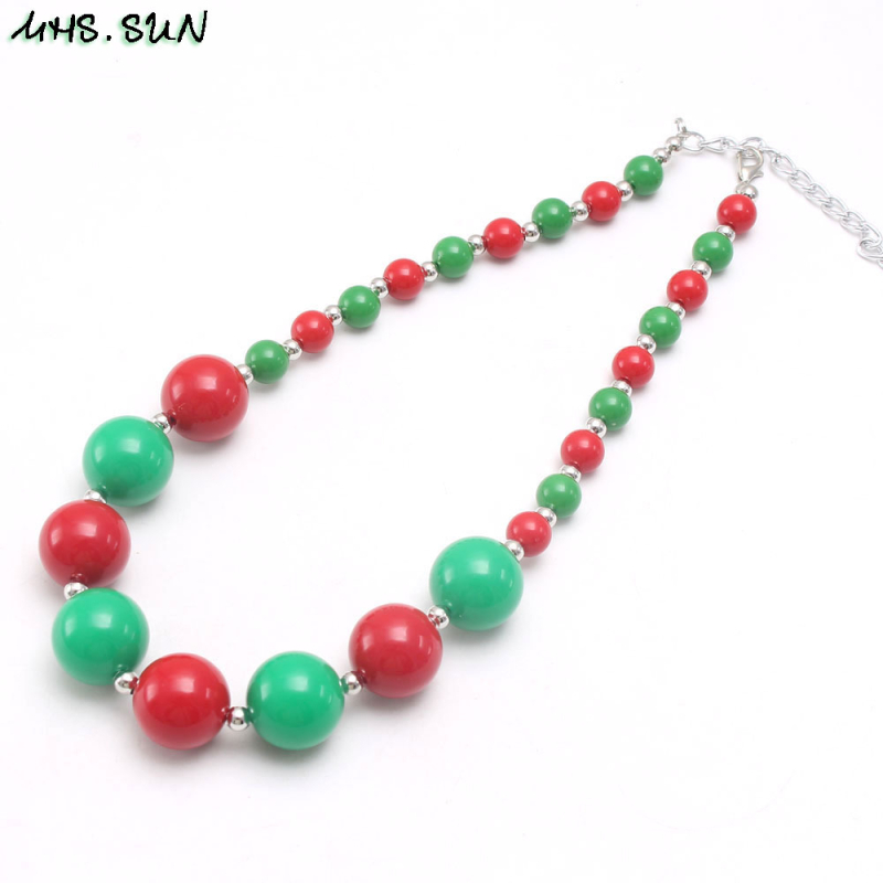 Gyerekeknek készült műanyag golyóláncú nyaklánc, egyrétegű, testreszabható