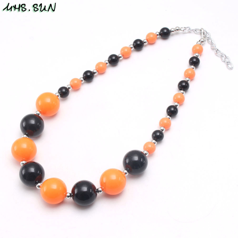 Gyerekeknek készült műanyag golyóláncú nyaklánc, egyrétegű, testreszabható