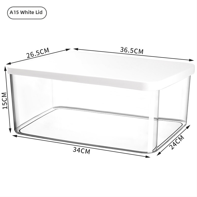 Drabužių laikymo dėžė su dangčiu, PET plastikas, 35 L, dulkių atspari, skirta apatinėms drabužiams ir kosmetikai