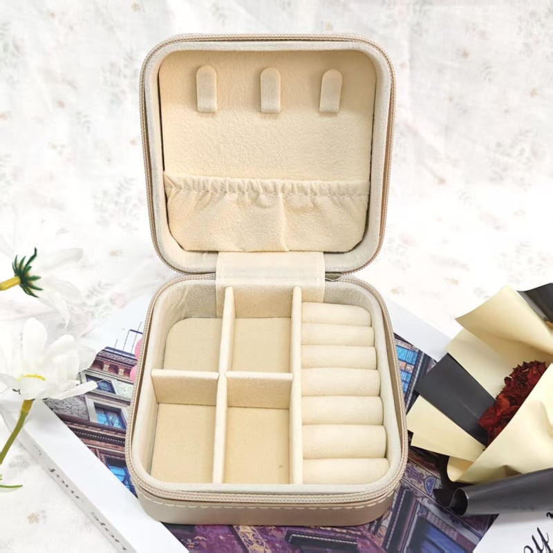 Cutie bijuterii din piele Vine, PU piele european retro, Modelul 5, Model solid, Carcasă rigidă, pentru depozitare brățări cristal și ruj