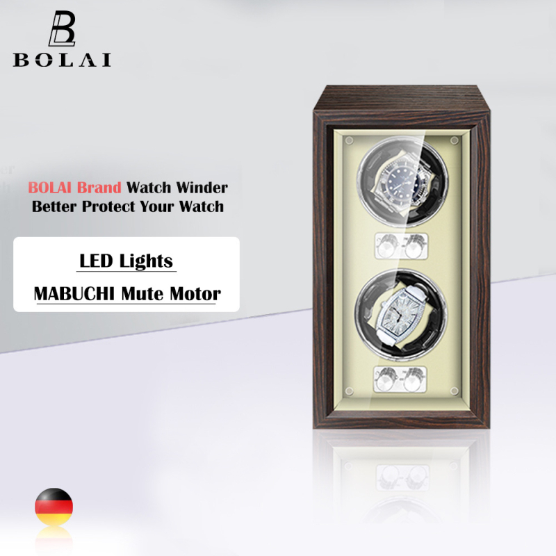 BOLAI Koka Pulksteņu Šakers un Rotators, Kluss, Pretmagnētisks, Automātisks ar Glabāšanas Kastīti