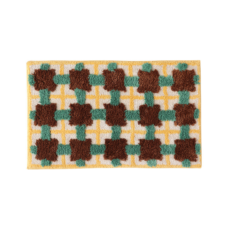 Подложка за крака - хидроабсорбиращ и бързосъхнещ, полиестер, квадратна форма, машинно пране, модерен минималистичен дизайн за баня и вход.