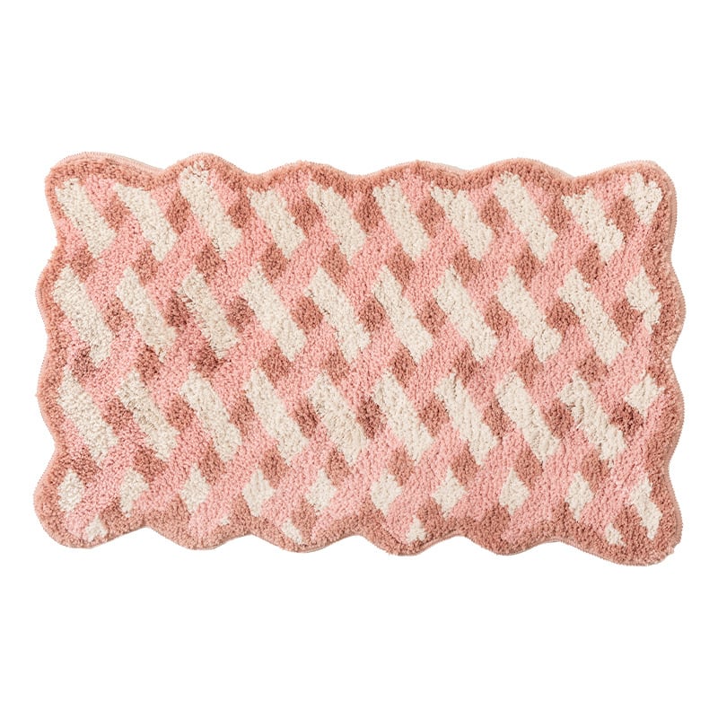 Подложка за крака - хидроабсорбиращ и бързосъхнещ, полиестер, квадратна форма, машинно пране, модерен минималистичен дизайн за баня и вход.