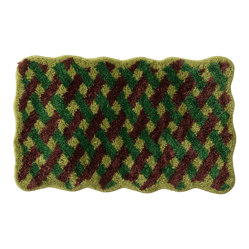 Подложка за крака - хидроабсорбиращ и бързосъхнещ, полиестер, квадратна форма, машинно пране, модерен минималистичен дизайн за баня и вход.