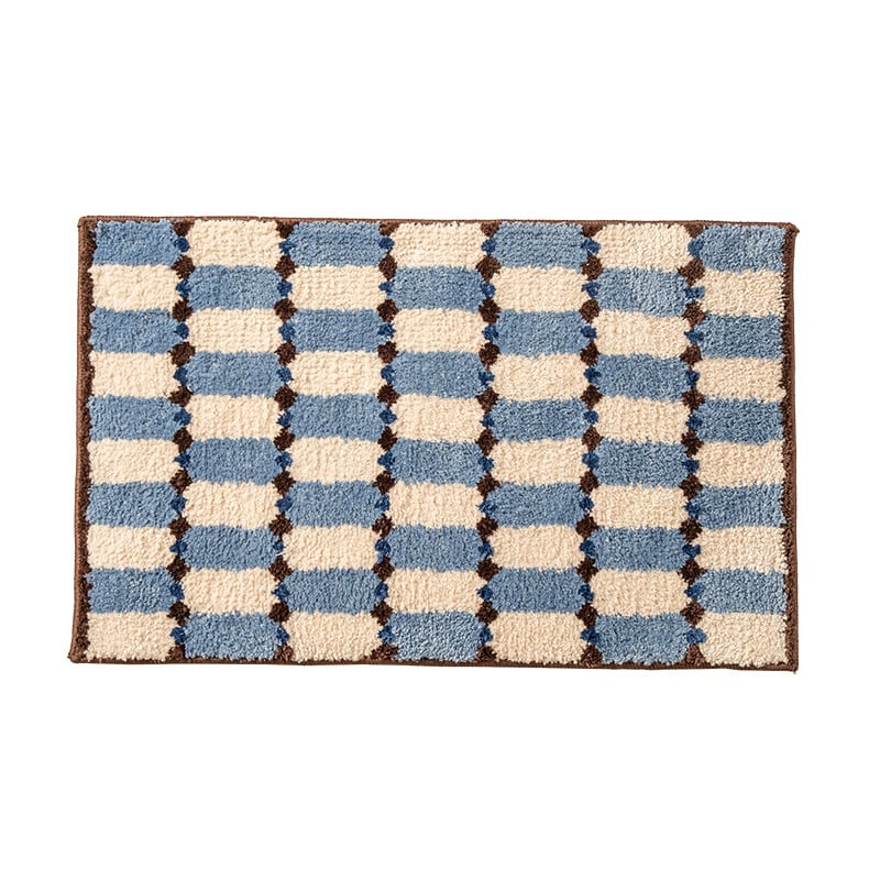 Подложка за крака - хидроабсорбиращ и бързосъхнещ, полиестер, квадратна форма, машинно пране, модерен минималистичен дизайн за баня и вход.