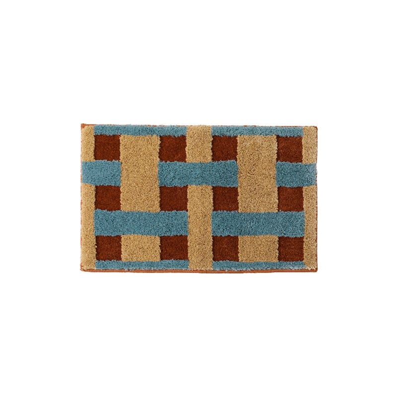 Подложка за крака - хидроабсорбиращ и бързосъхнещ, полиестер, квадратна форма, машинно пране, модерен минималистичен дизайн за баня и вход.