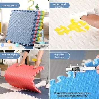 Interlocking EVA putų kilimėlis kūdikių šliaužimui – lapų raštas, skalbiamas, atsparus smūgiams, garso izoliacija