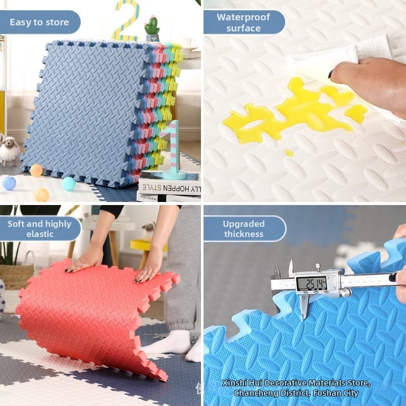 Interlocking EVA putų kilimėlis kūdikių šliaužimui – lapų raštas, skalbiamas, atsparus smūgiams, garso izoliacija