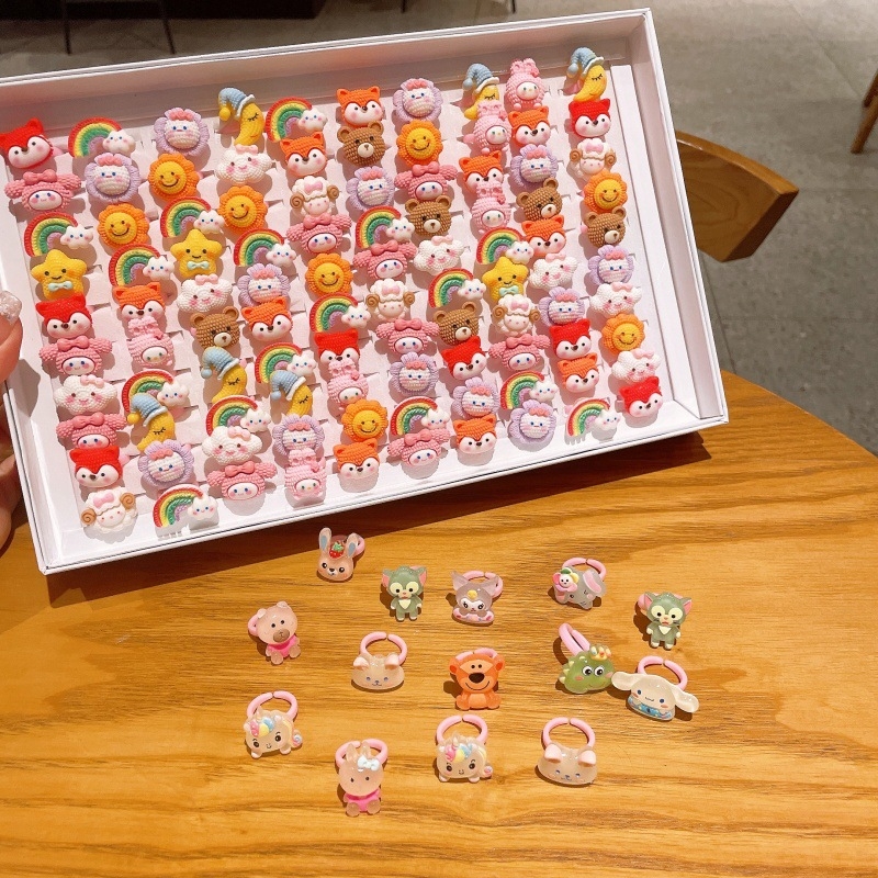 Детски пръстен с плодова форма, пластмасов материал, карикатурен стил, регулируем пръстен