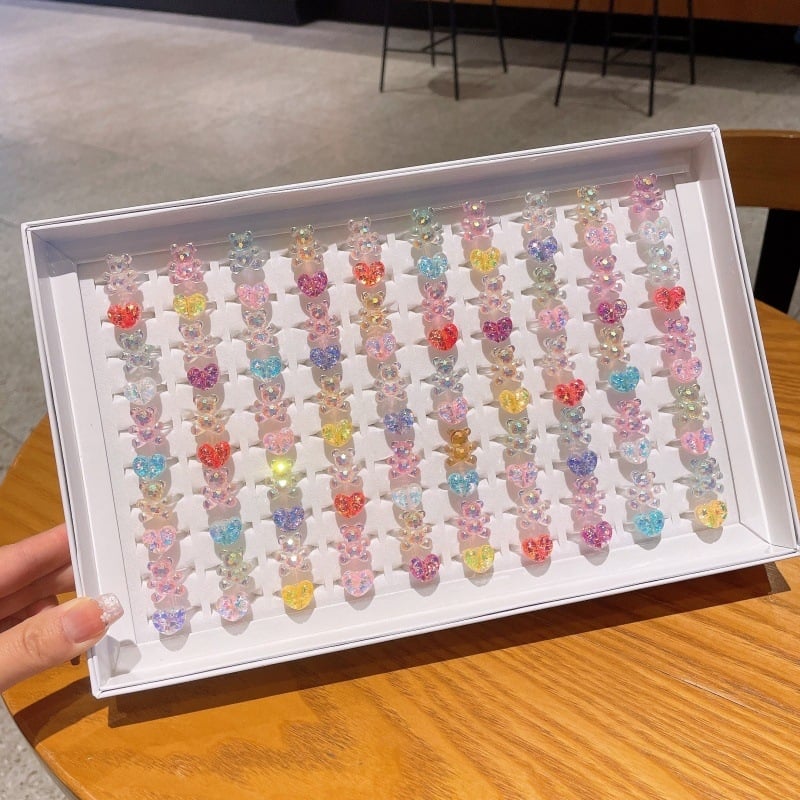 Детски пръстен с плодова форма, пластмасов материал, карикатурен стил, регулируем пръстен