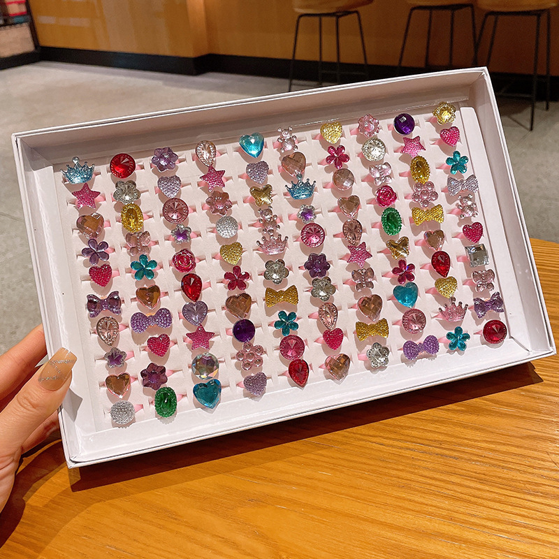 Детски пръстен с плодова форма, пластмасов материал, карикатурен стил, регулируем пръстен