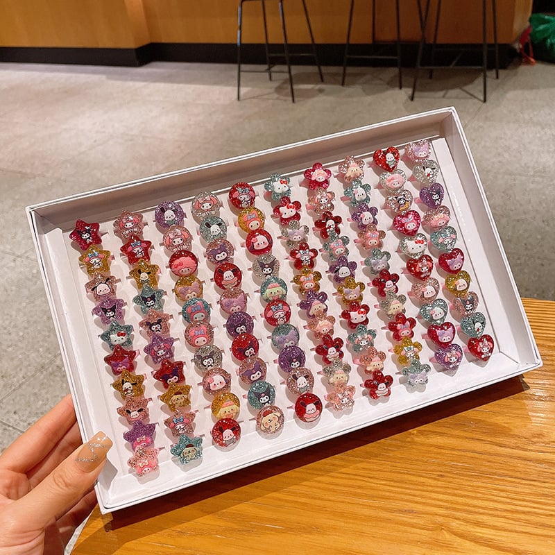 Детски пръстен с плодова форма, пластмасов материал, карикатурен стил, регулируем пръстен