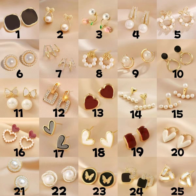 Pastoralni stil naušnica, 925 srebrna igla za uho, svježe i slatko, proljeće 2025