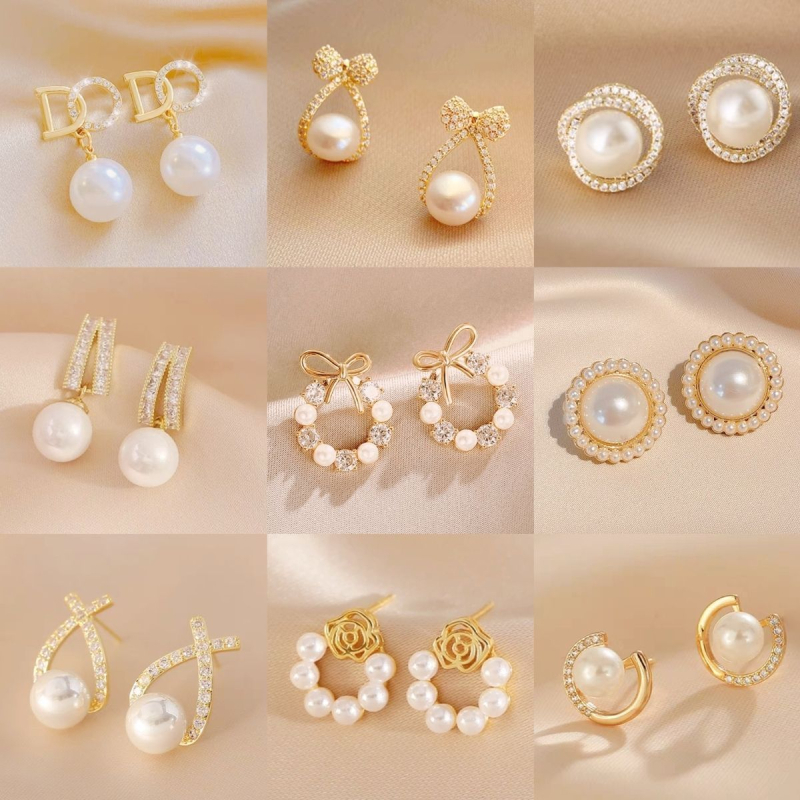 Pastoralni stil naušnica, 925 srebrna igla za uho, svježe i slatko, proljeće 2025