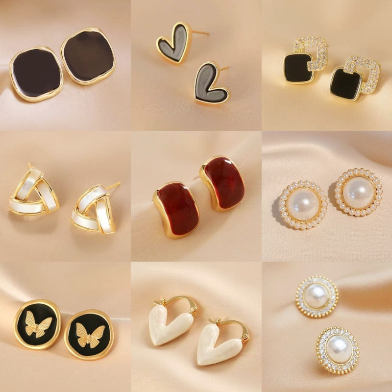 Pastoralni stil naušnica, 925 srebrna igla za uho, svježe i slatko, proljeće 2025