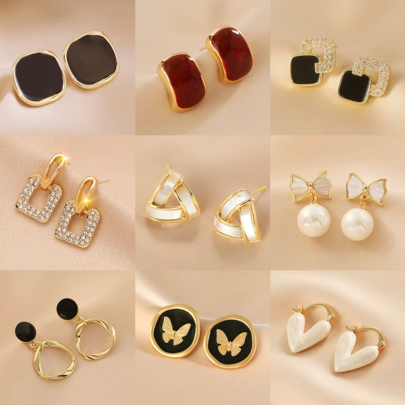 Pastoralni stil naušnica, 925 srebrna igla za uho, svježe i slatko, proljeće 2025