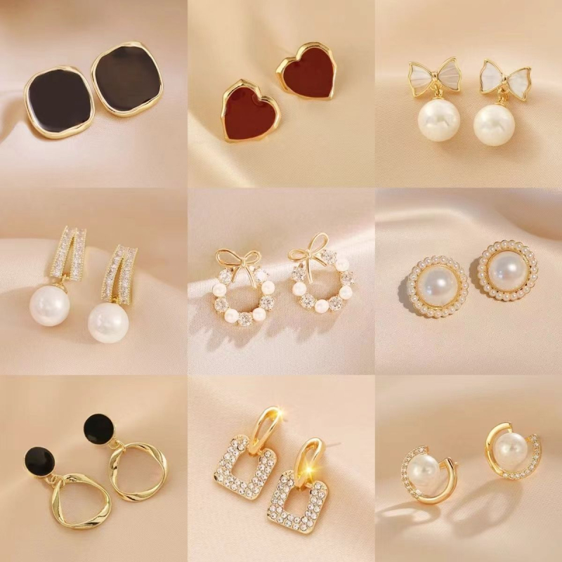 Pastoralni stil naušnica, 925 srebrna igla za uho, svježe i slatko, proljeće 2025