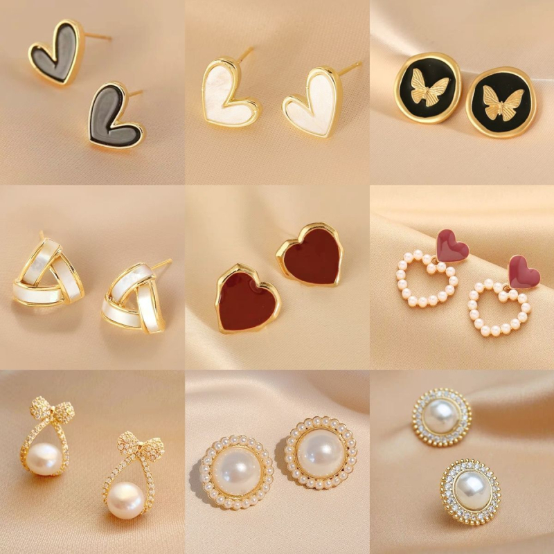 Pastoralni stil naušnica, 925 srebrna igla za uho, svježe i slatko, proljeće 2025