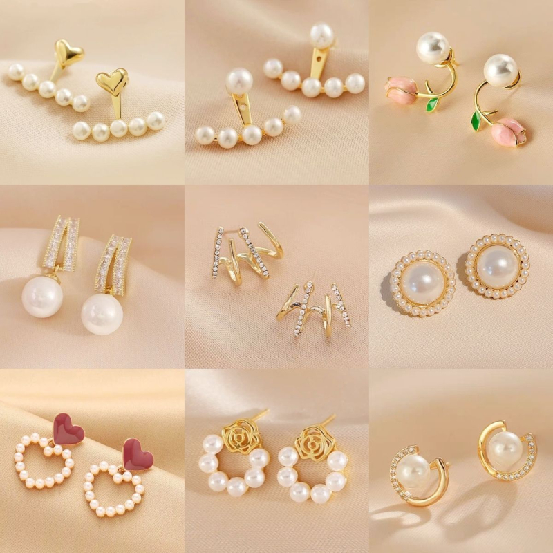 Pastoralni stil naušnica, 925 srebrna igla za uho, svježe i slatko, proljeće 2025