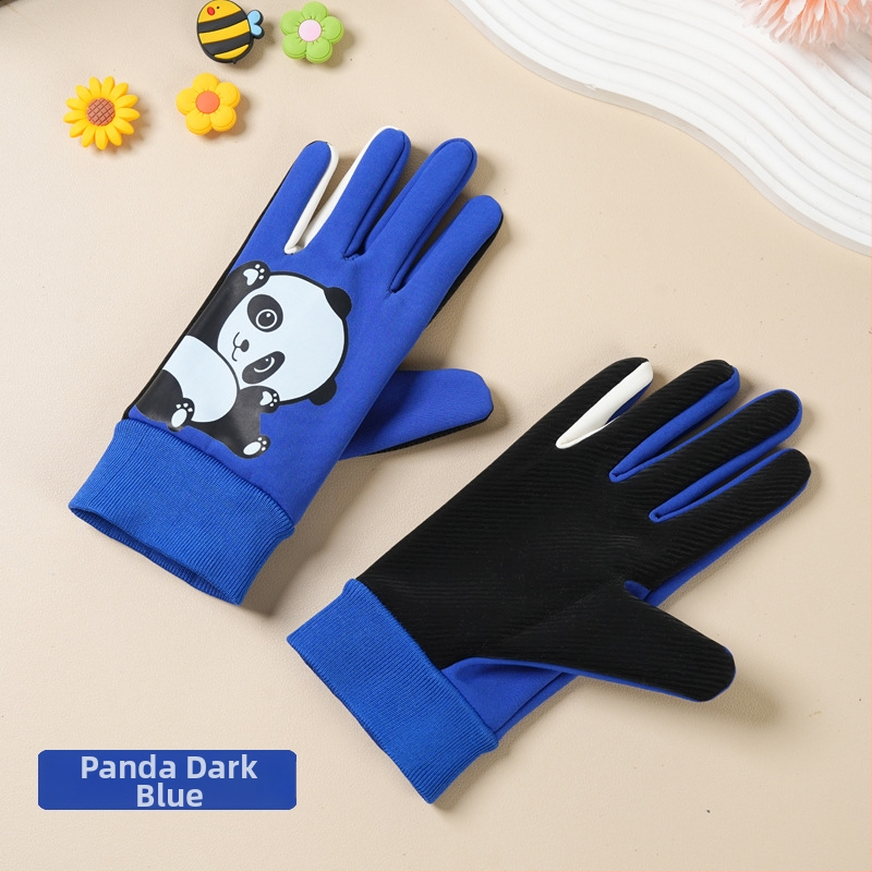 Bērnu ziemas cimdi no neilona, slēpošanai, karikatūras raksts, silti, vecums 5–10 gadi