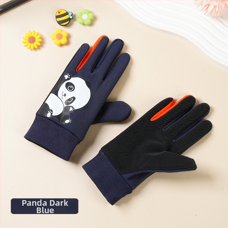 Bērnu ziemas cimdi no neilona, slēpošanai, karikatūras raksts, silti, vecums 5–10 gadi