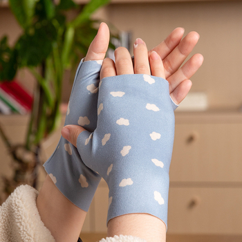 Puspirkstu cimdi ziemai, universāli, roku aizsardzība, rakstīšanai, pret vēju, no poliestera