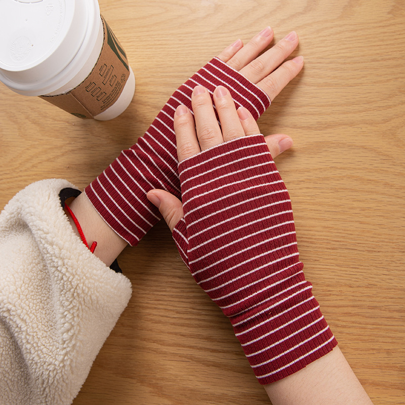 Puspirkstu cimdi ziemai, universāli, roku aizsardzība, rakstīšanai, pret vēju, no poliestera