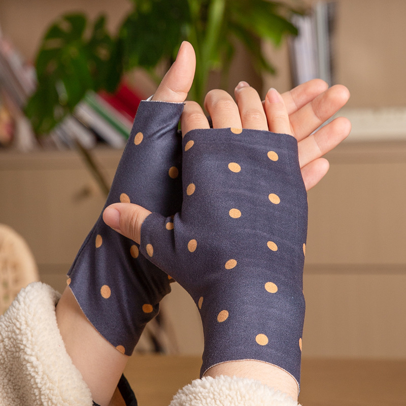 Puspirkstu cimdi ziemai, universāli, roku aizsardzība, rakstīšanai, pret vēju, no poliestera