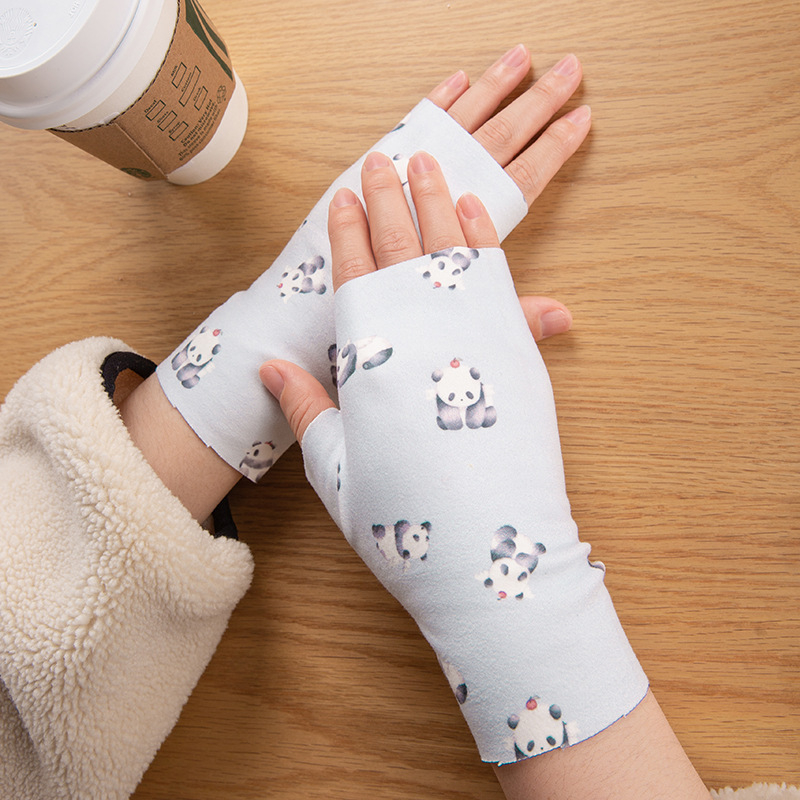 Puspirkstu cimdi ziemai, universāli, roku aizsardzība, rakstīšanai, pret vēju, no poliestera
