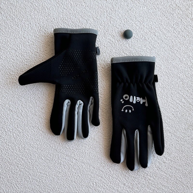 Bērnu ziemas cimdi no auduma, ar karikatūras dizainu un atdalītiem pirkstiem, saglabā siltumu, vecuma 6–10 gadi