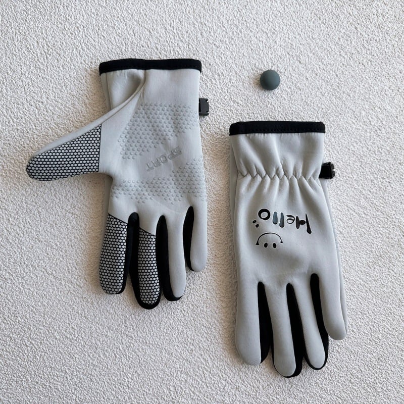 Bērnu ziemas cimdi no auduma, ar karikatūras dizainu un atdalītiem pirkstiem, saglabā siltumu, vecuma 6–10 gadi