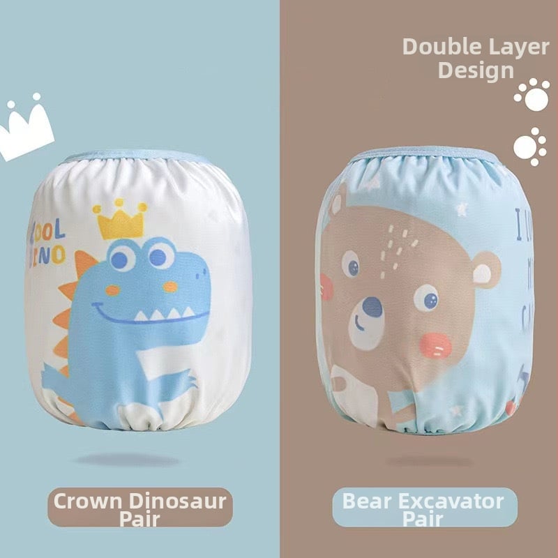 Bērnu ūdensizturīgi roku pārvalki - visas sezonas (ziema/pavasaris/rudens), karikatūru raksts, poliesterā šķiedra, vecuma grupa 1–13 gadi, zīmols Wavelet Elephant