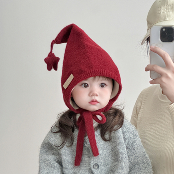 Zimska pletena kapa za bebe, sladak korejski stil, debela topla kapa s zaštitom ušiju, za vanjske uvjete