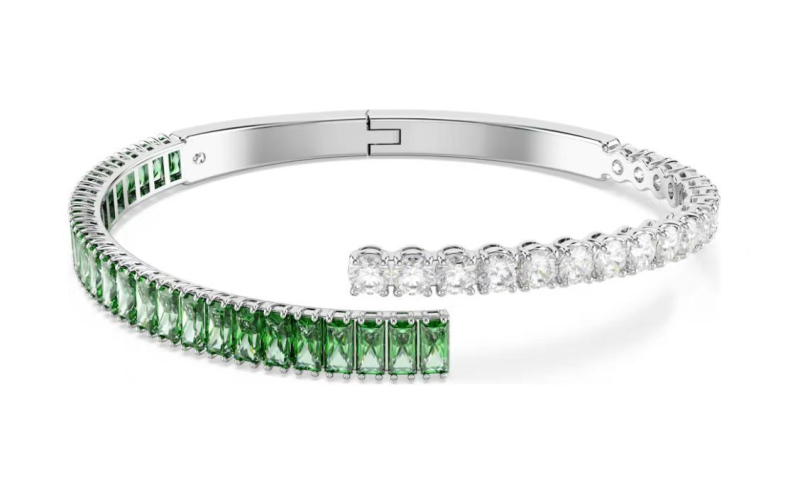 Matrix Series set nakita: naušnice, ogrlica i narukvica s kristalnim detaljima; bakar; privjesak od legure; O-oblika lanac; motivi biljaka i cvijeća; unisex, personalizirani stil