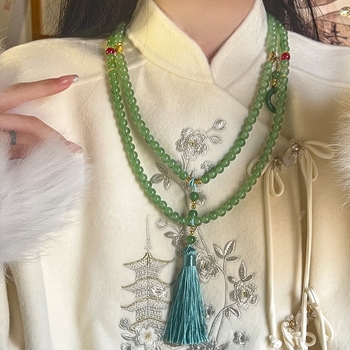 Ogrlica s 108 Liuli perli i resicama, dugački Hanfu dodatak, stil Nacionalnog vjetra, obim 81 cm i više