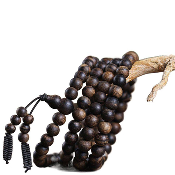Narukvica od aromatičnog drveta s agarwood ugradnjom, ručno izrađene perle, 15 perli