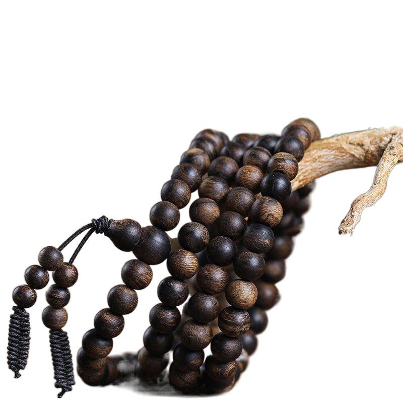 Narukvica od aromatičnog drveta s agarwood ugradnjom, ručno izrađene perle, 15 perli