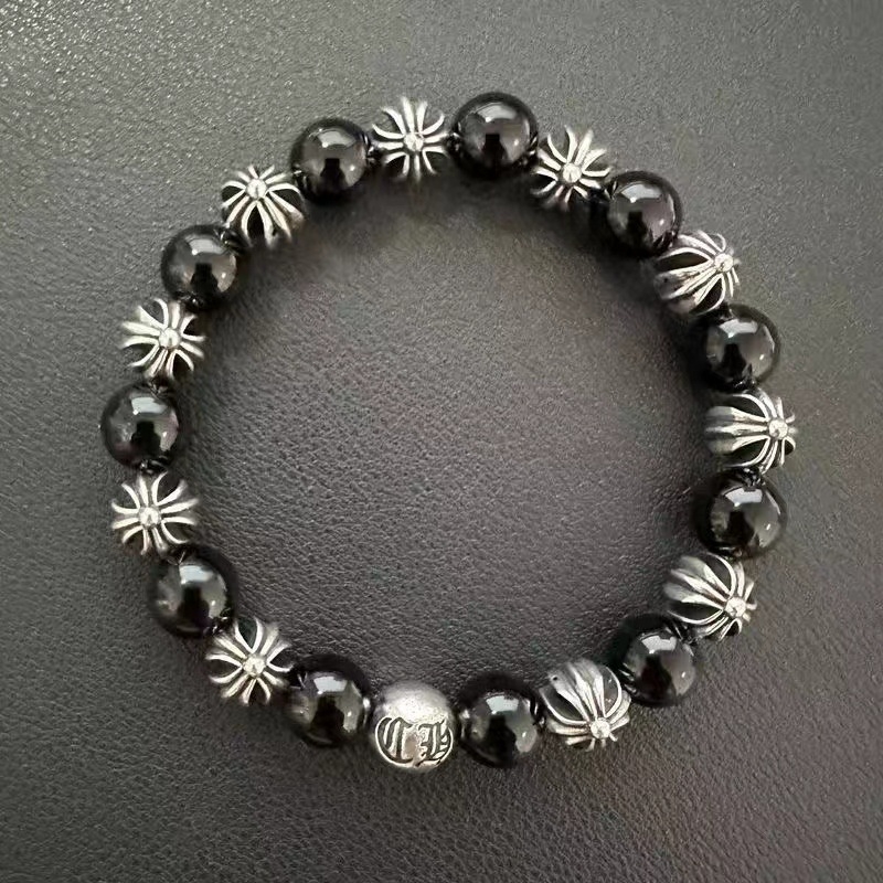 Narukvica od agata, retro stil, unisex, geometrijski dizajn, elektroplatinirani završni sloj